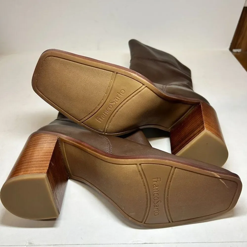Franco Sarto Womens 11 M Dark Brown Leather Stevie Mid Shaft Boots NIB QV7
